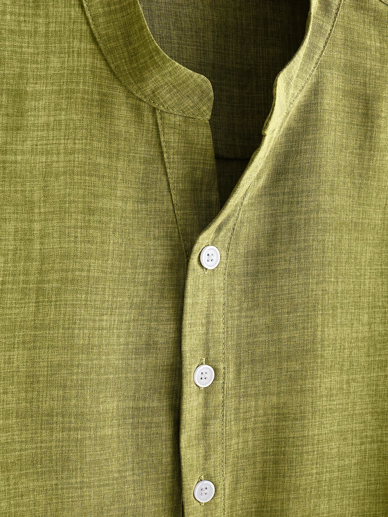 solid mens casual short sleeve stand collar shirt with half button summer holiday top details 17