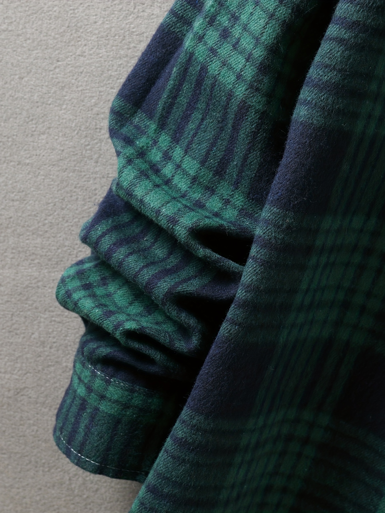 mens loose shirt top turn down collar long sleeve closure classic plaid male casual shirt for daily details 3