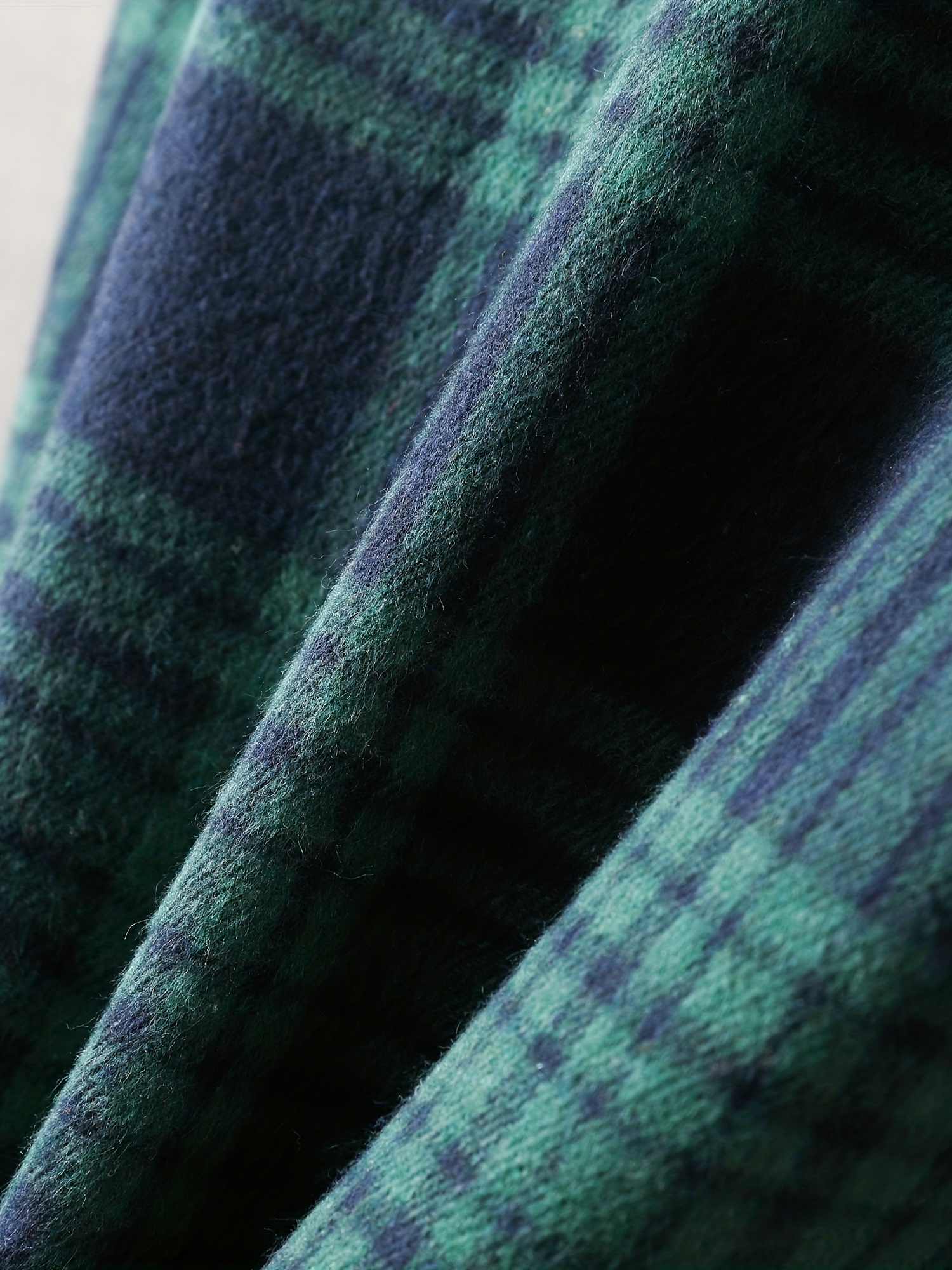 mens loose shirt top turn down collar long sleeve closure classic plaid male casual shirt for daily details 4