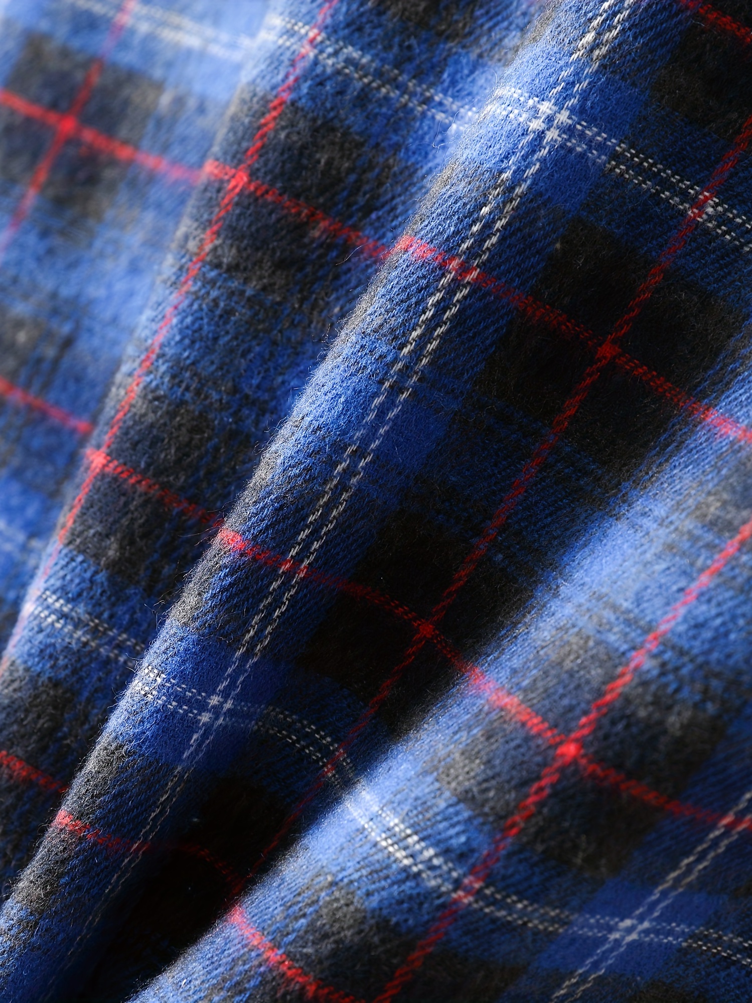 mens loose shirt top turn down collar long sleeve closure classic plaid male casual shirt for daily details 19