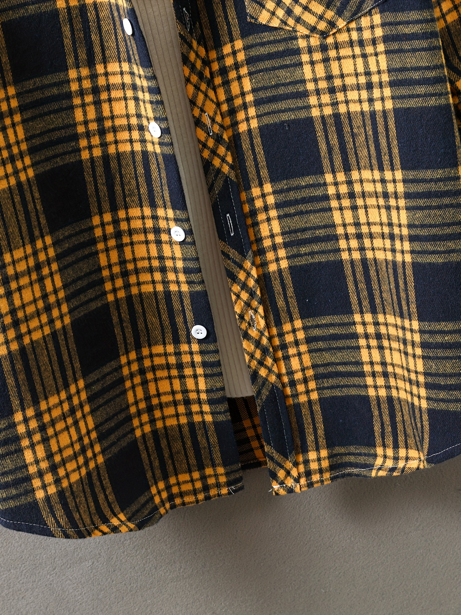 mens loose shirt top turn down collar long sleeve closure classic plaid male casual shirt for daily details 28