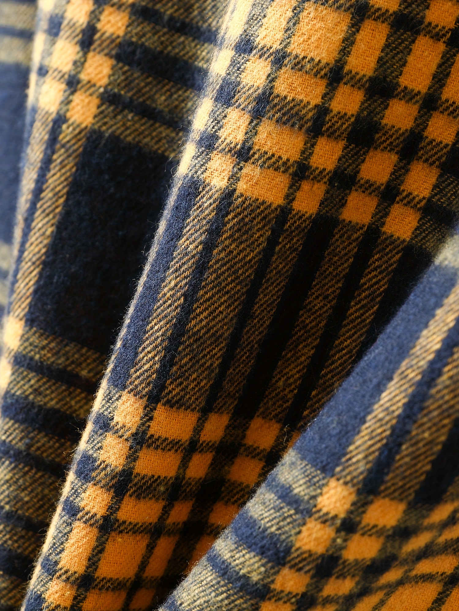 mens loose shirt top turn down collar long sleeve closure classic plaid male casual shirt for daily details 29