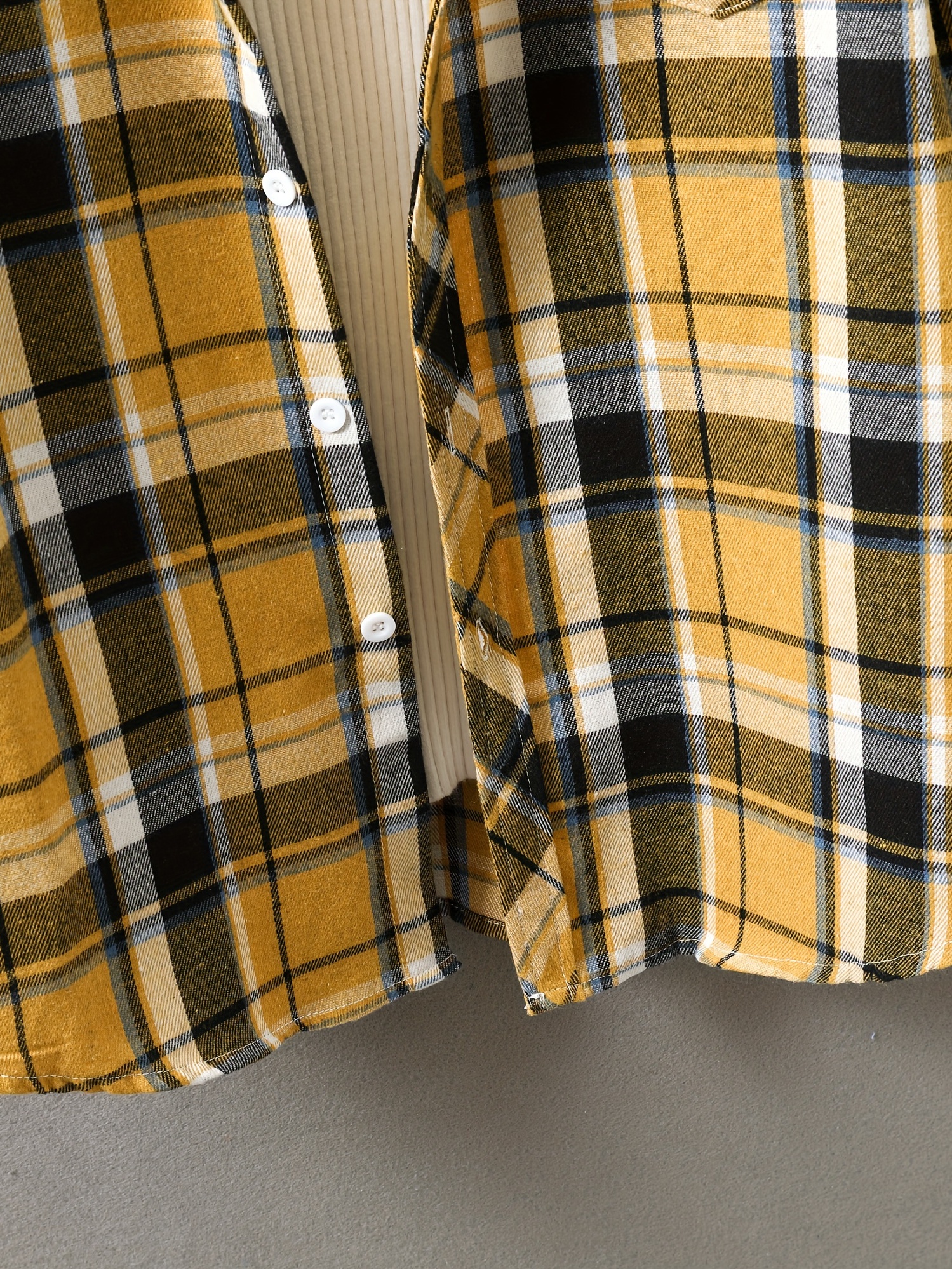 mens loose shirt top turn down collar long sleeve closure classic plaid male casual shirt for daily details 38